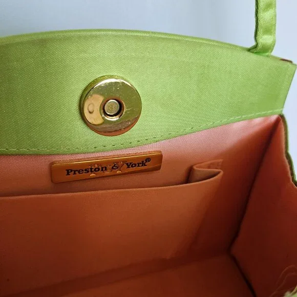 PRESTON & YORK Lime Green Butterfly Jeweled Purse, Prom / Evening / Cocktail - Picture 5 of 11